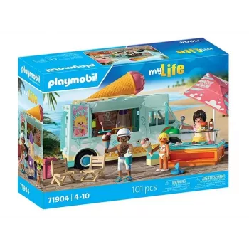 PLAYMOBIL set de juego Eiswagen & Surfshop 71904 con figuras