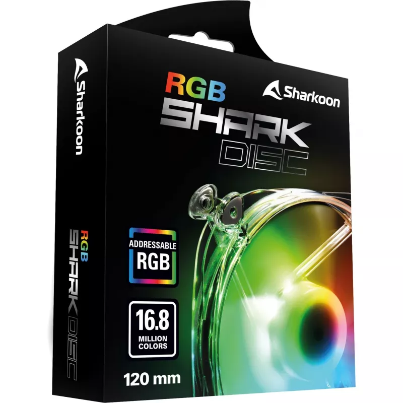 Ventilador de caja SHARKOON SHARK Disc ARGB 120mm - Blanco