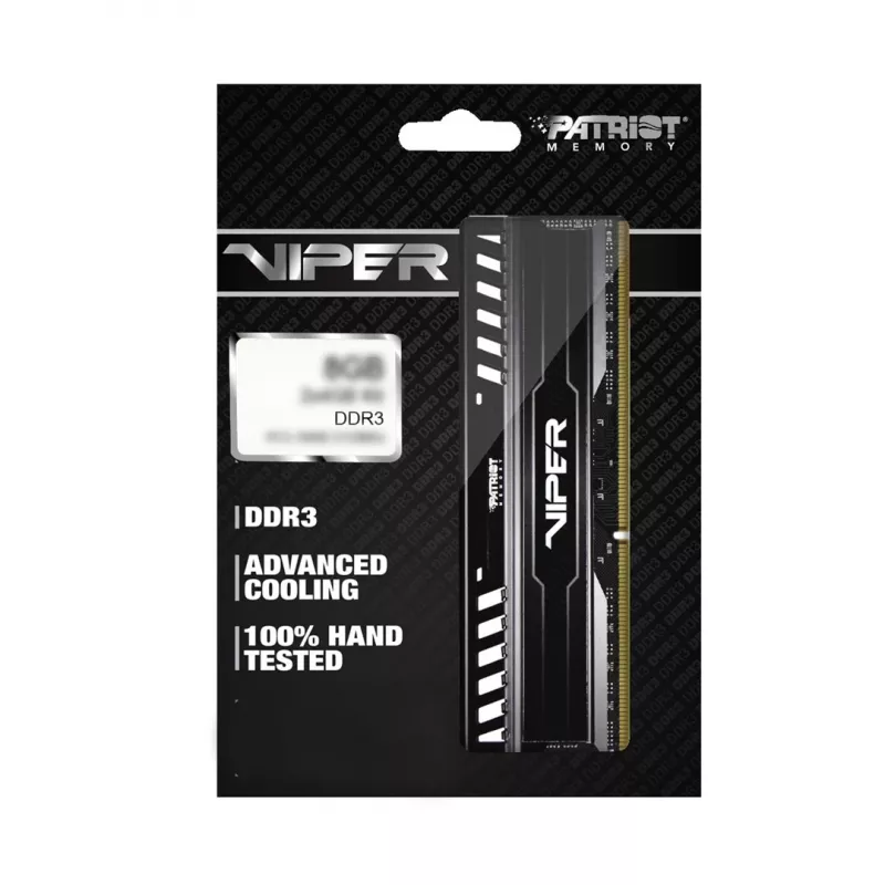 Patriot Viper 3 Black Mamba PV38G160C9K memoria RAM 8 GB (2x 4 GB) DDR3 1600 MHz CL9 DIMM, negra