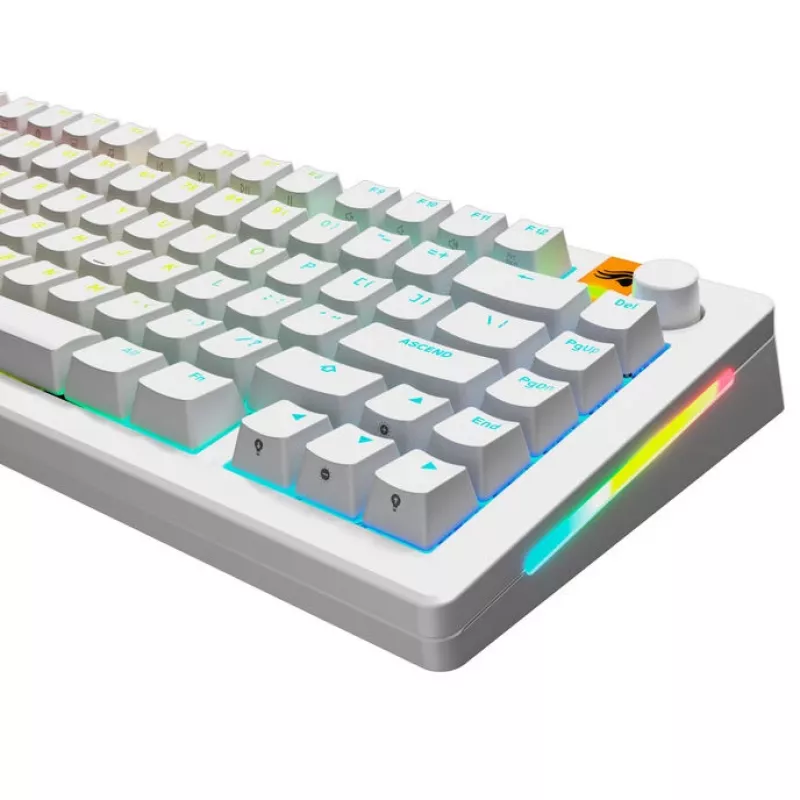 Teclas GLORIOUS GPBT Backlit — PBT blanco, diseño ANSI