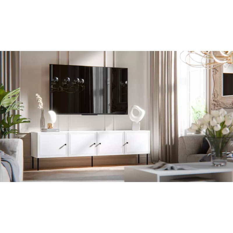 Mueble RTV 4D PALAZZO BIS 201x40x60 blanco mate
