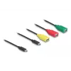 Hub USB DeLOCK 4 puertos USB 2.0 con cable USB Type-C a 3 x USB-A hembra + 1 x USB-C macho