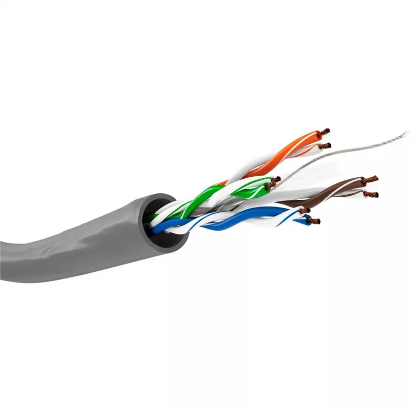 Cable de red Cat.6, U/UTP (gris, 100 metros, flexible)