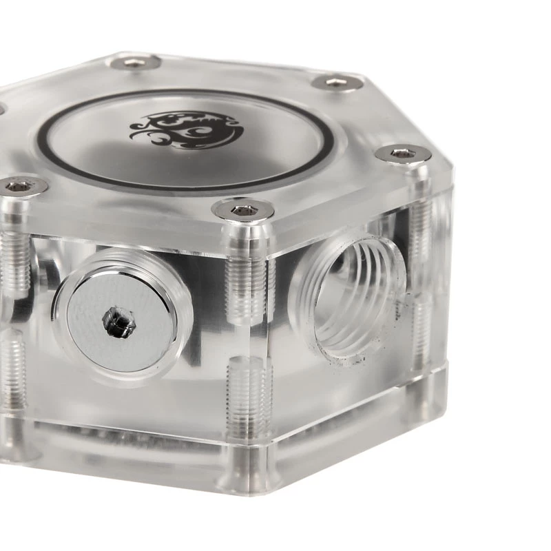 Indicador de caudal BitsPower Hexagon Flow Indicator-RGB BP-HFI-RGB — Iluminación RGB, diseño hexagonal