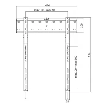 Soporte de pared para TV, 32-65 pulgadas, fijo, máx. 40 kg