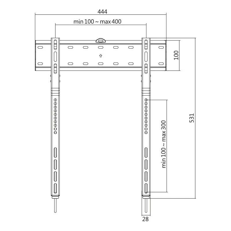 Soporte de pared para TV, 32-65 pulgadas, fijo, máx. 40 kg