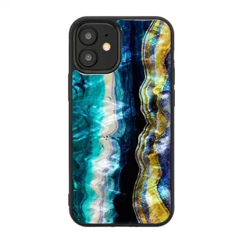 Funda protectora iKins para Apple iPhone 12 mini — patrón de ágata morada