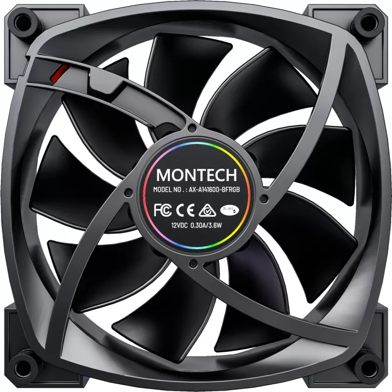 Ventilador Montech AX140 PWM 14 cm negro 540-1760 RPM