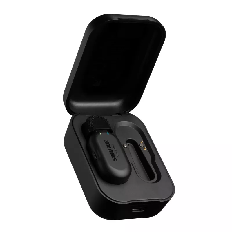 Shure MV-ONE-Z6 - Micrófono de solapa inalámbrico MoveMic MV-LaV con estuche de carga