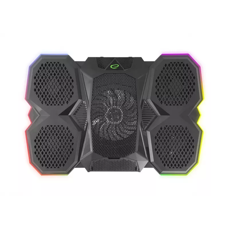 Esperanza Breva EGC107 base refrigeradora gaming para portátil con soporte para teléfono, 2600 rpm, LED RGB, negra