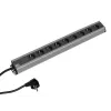 Alargador eléctrico Bachmann 300.001 2 m 9 tomas AC, interior, negro, gris