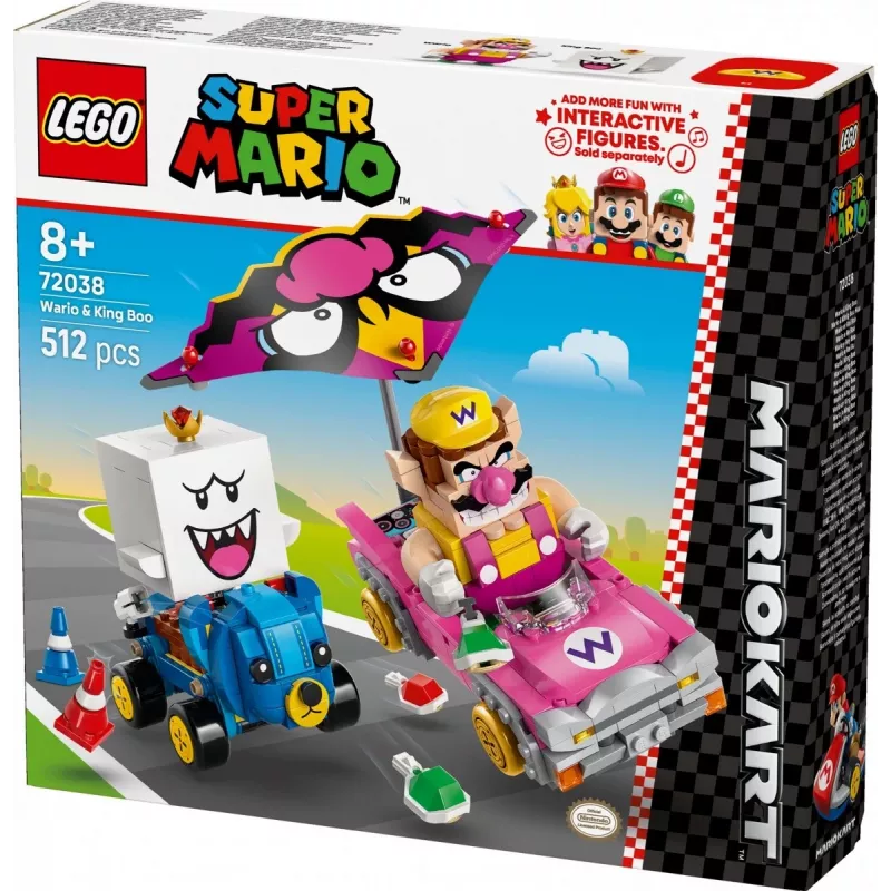 Set de juguete de construcción LEGO 72038 Super Mario Mario Kart Wario King Buu Huu – figuras de personajes y elementos de circuito