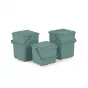 Cubo de reciclaje rotho verde 4,5 l – compacto contenedor de reciclaje de tecnopolímero con orificio para colgar