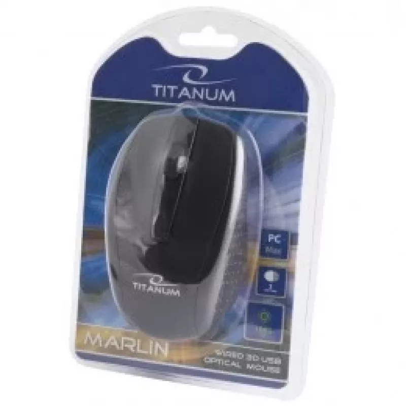 TITANUM TM110K Ratón Ambidiestro USB Type-A Óptico 1000 DPI
