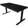 Mesa gaming de altura ajustable con doble motor, cargador inalámbrico, iluminación RGB, panel de control y puertos USB, tablero con superficie de melamina PB, negro
