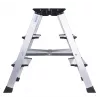Escalera de tijera Krause 126030 — aluminio 3 peldaños, altura máxima 65 cm, 6.1 kg, ancho 500 mm