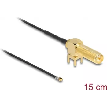 Cable coaxial DeLOCK 12032 0,15 m RP-SMA I-PEX MHF4 negro