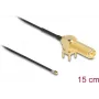 Cable coaxial DeLOCK 12032 0,15 m RP-SMA I-PEX MHF4 negro
