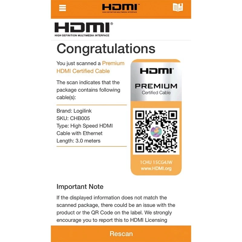 Cable HDMI LogiLink CHB005 3 m