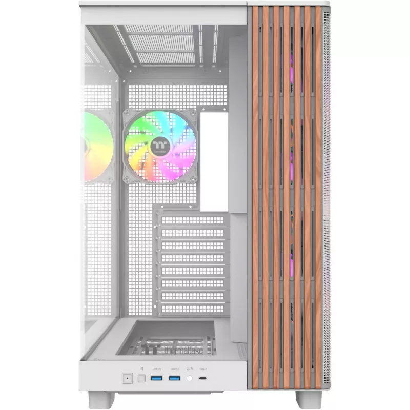Caja de PC Thermaltake View 380 XL WS ARGB blanco nieve — Torre Midi, soporte ATX, con ventana