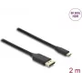 Adaptador de cable de vídeo DELOCK USB Type-C a DisplayPort 2 m, negro