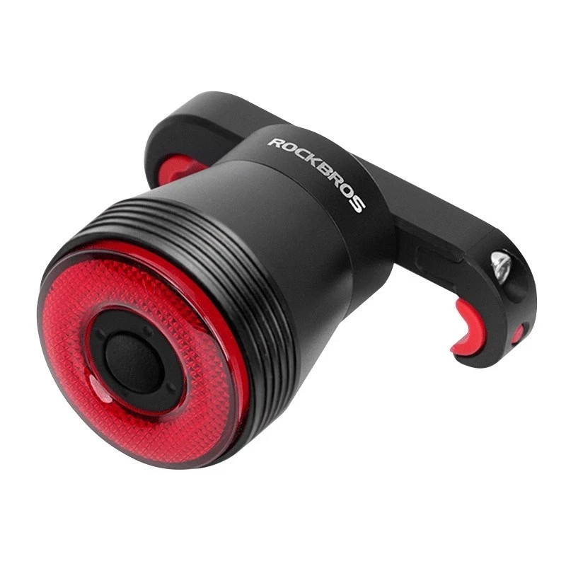 Rockbros Q5 luz trasera negra para bicicletas con sistema STOP inteligente