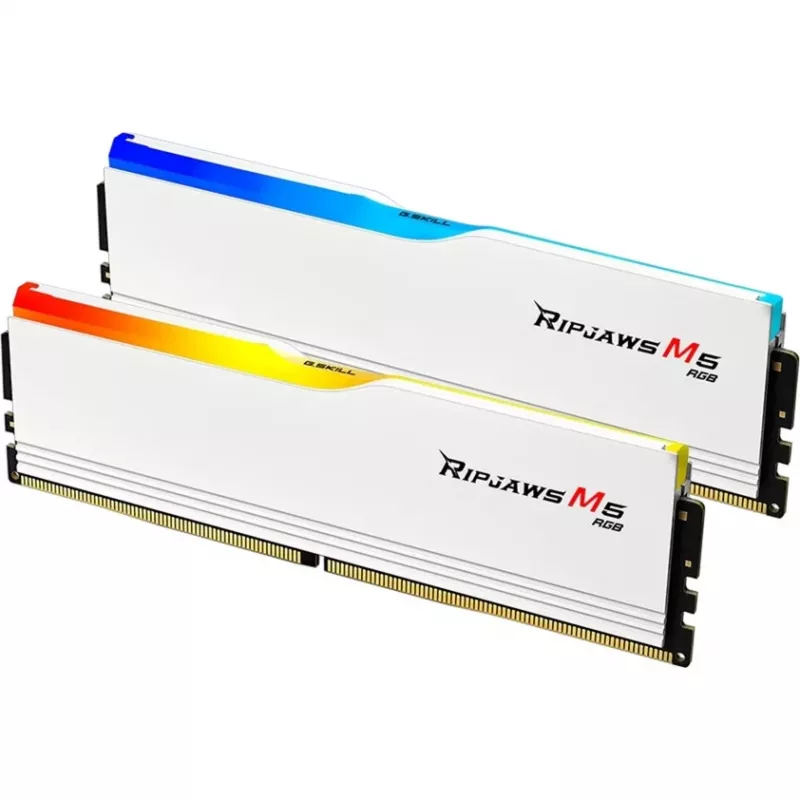 DIMM 32 GB DDR5-6000, memoria RAM blanca, F5-6000J2836G16GX2-RM5RW, Ripjaws M5 RGB, INTEL XMP