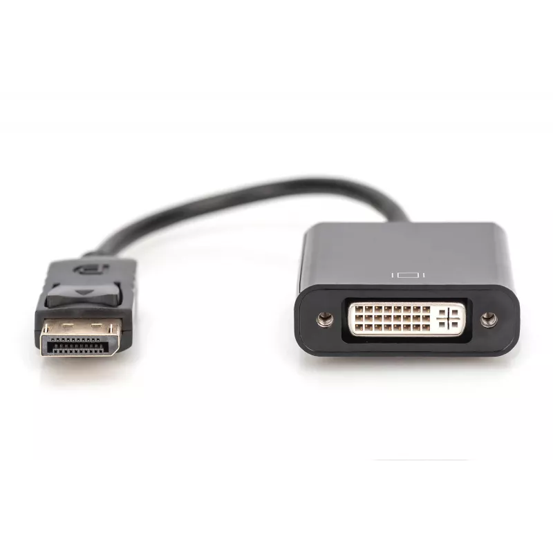 Cable adaptador DisplayPort Assmann. DP - DVI (24+5) M/H. 0,15 m con bloqueo. Compatible con DP 1.1. UL. bl. sin apantallamiento. 32AWG (AK-340409-001-S)