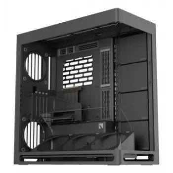 Caja de PC HAVN HS 420 VGPU, torre Midi, E-ATX, cristal templado, cable riser PCIe 5.0 - negra
