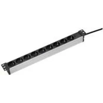 Regleta de enchufes AS Schwabe 18194 – regleta de enchufes compacta con cable de 0,48 m negra/plata