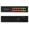 Switch Ethernet PoE QOLTEC 52289 — 4x puertos RJ45 PoE, 2x RJ45 uplink, presupuesto PoE 65W