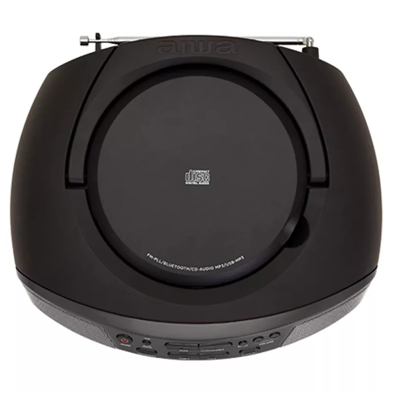 Microcadena de audio Aiwa BBTU-400BK, reproductor CD/MP3/FM-PLL/BT (Negro)