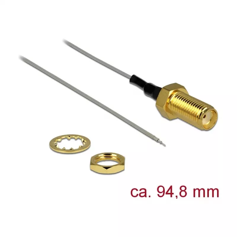 Cable coaxial DeLOCK 89600 94,8 m SMA extremo abierto estañado dorado gris