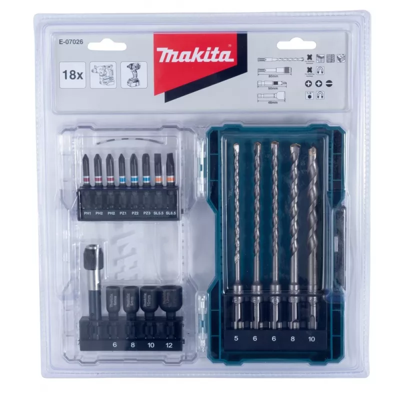 Juego de puntas de destornillador Makita E-07026 18 uds.