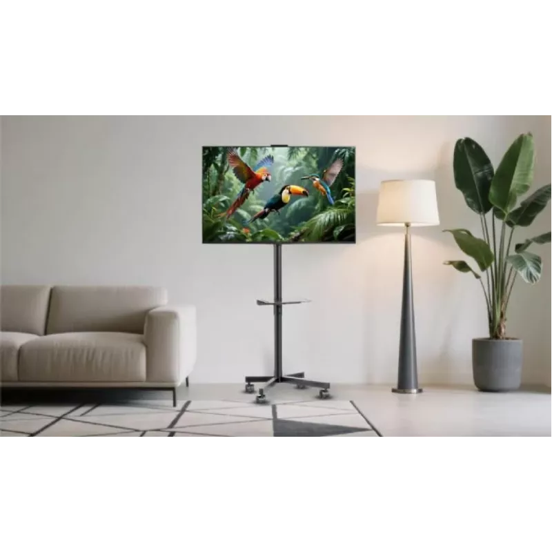 Soporte de suelo para TV Gembird con ruedas (inclinable) para 32–55 pulgadas, VESA 100x100–400x400, carga máx. 30 kg, negro