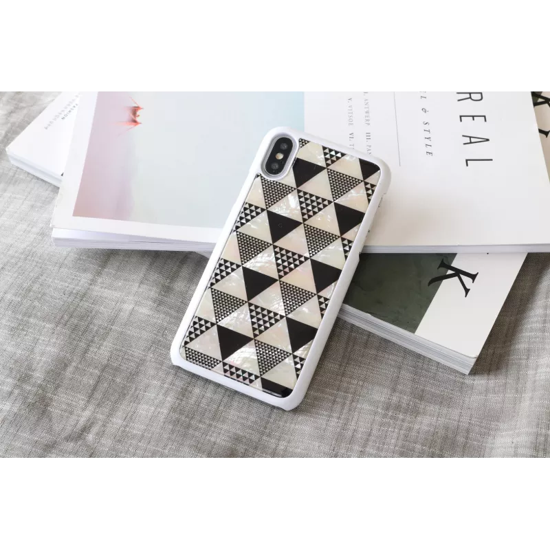 iKins Pyramid funda para iPhone XS/X, blanca, K1623H