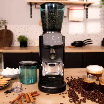 Cecotec Molinillo de café | SteelMill Touch | 150 W | Capacidad de granos de café 300 g | Número de tazas 14 uds.