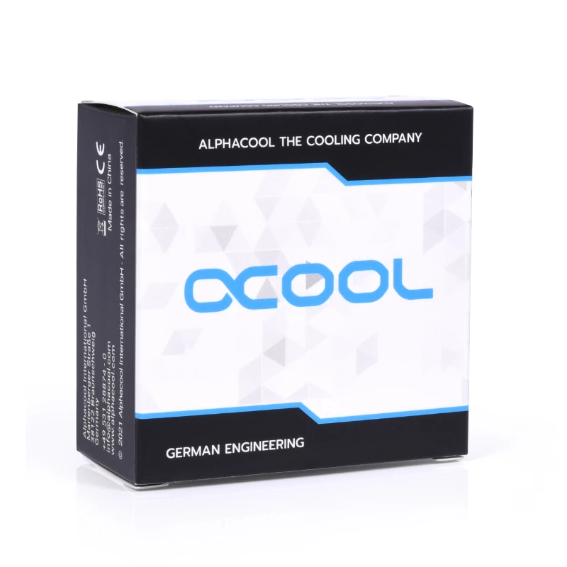 Alphacool 17593 conector de manguera a 45°, G1/4 hembra a G1/4 hembra, cromado