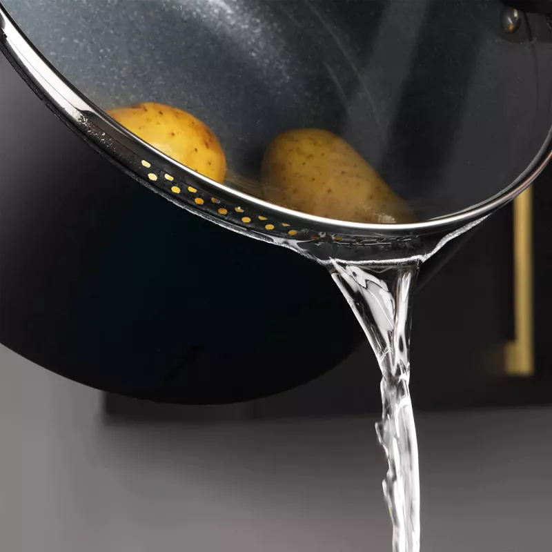Juego de ollas Russell Hobbs RH01840EU7 – 4 piezas apilables, marmolado metálico
