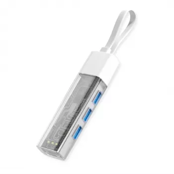 Hub USB 3.2 Gen 1 portátil ROLINE, 4 puertos, cable de conexión Type-A+C