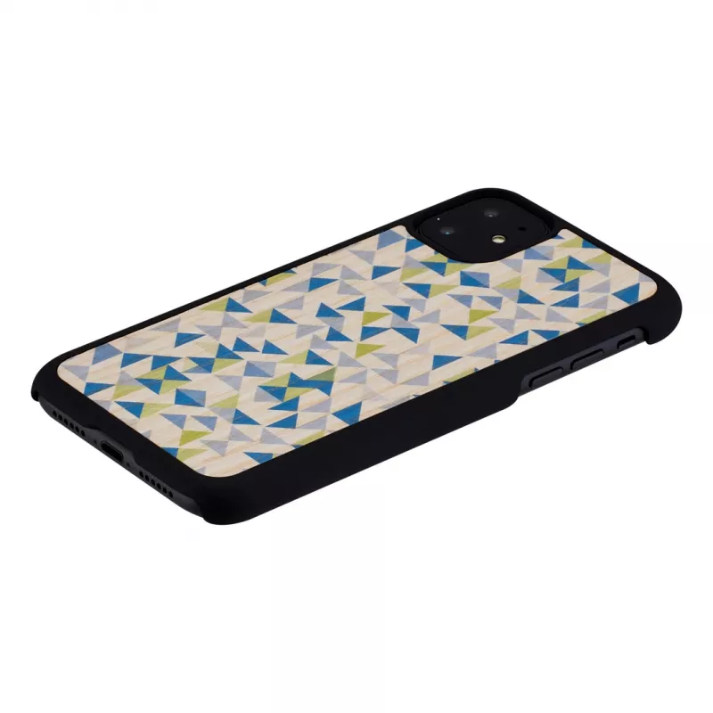Funda para móvil man and wood para iPhone 11 — triángulo azul sobre negro, carcasa rígida protectora