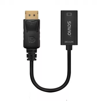 Adaptador Savio DisplayPort (M) v1.2 - HDMI A (F) v1.4, 4K, AK-62
