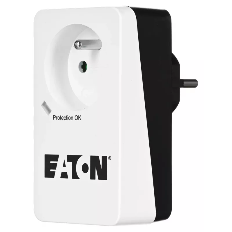 Caja de protección contra sobretensiones Eaton Protection Box 1 FR — 1 toma Type-E, 220–250 V, 16 A, 4000 W, negra, compacta