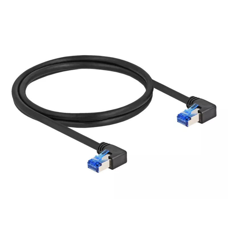 Cable de red DeLOCK RJ45 Cat.6A S/FTP en ángulo 1 m negro