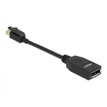DeLOCK - Adaptador DisplayPort - Mini DisplayPort (M) con bloqueo a DisplayPort (H) - DisplayPort 1.4 - 15 cm - libre de halógenos, compatible con 8K - Negro (65978)