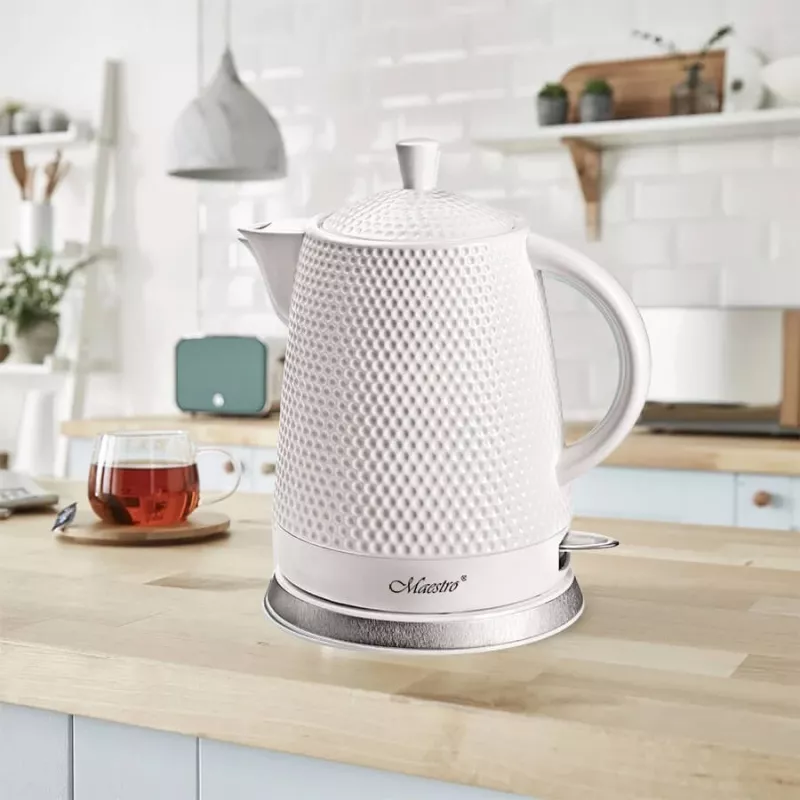 Maestro MR-069-WHITE Hervidor eléctrico de cerámica, 1,5 L, 1500 W, blanco