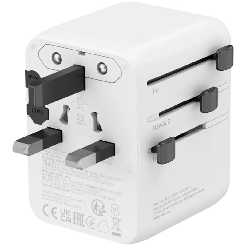 Adaptador de viaje CANYON OnTour 70 EU/UK/US/AUS 70W blanco