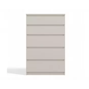 Cómoda top e shop MALWA M5, 5 cajones, crema, 700×1095×400 mm, tablero de partículas