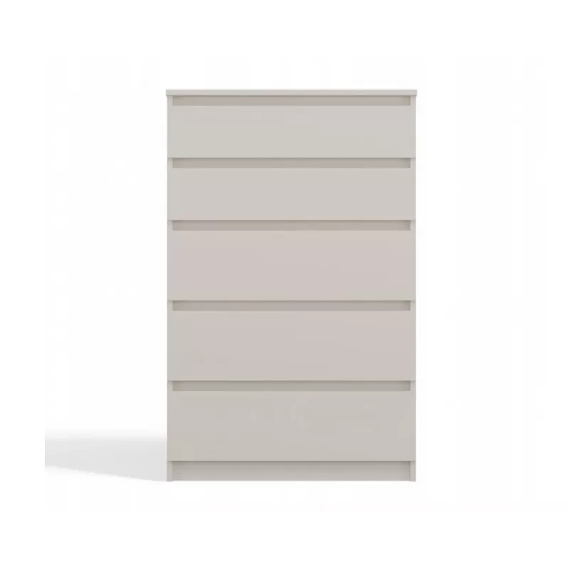 Cómoda top e shop MALWA M5, 5 cajones, crema, 700×1095×400 mm, tablero de partículas