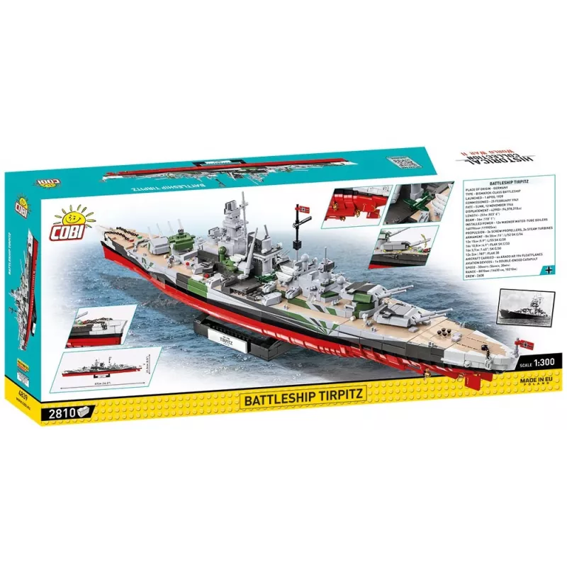 COBI 4839 Historical Collection set de bloques de construcción acorazado Tirpitz, 2810 elementos, 1:300